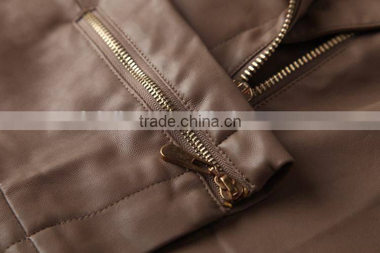Modern design 2014 women pu leather jacket