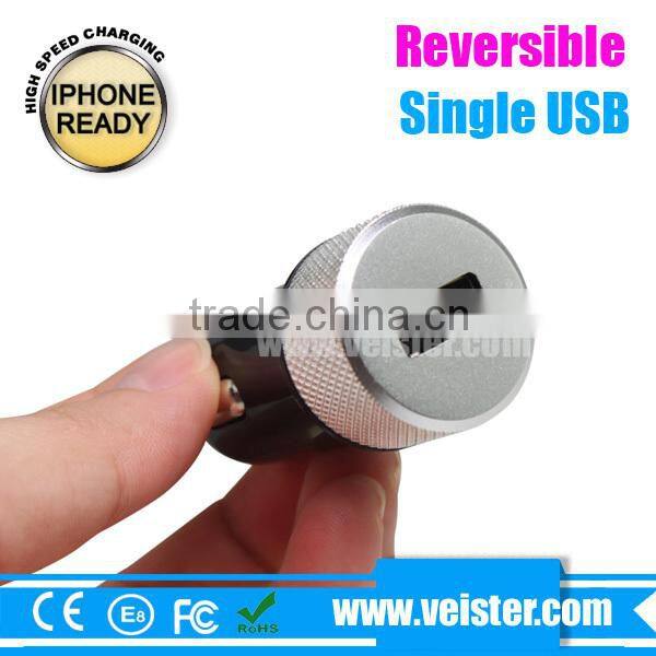 Colorful 5V1A Reversible USB Car CAdapter for iphone 6
