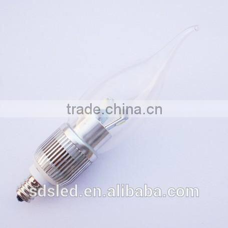 LED Candle bulb E12 3W LED Candle Bulb SMD5630 Cool White Silver candle lamp
