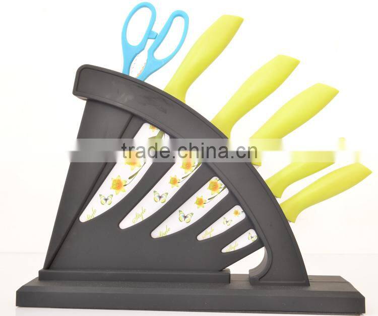 ceramic coating with knife block and soft handle