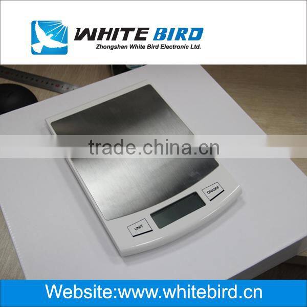 Stainless steel plate electronic digital kitchen scale 5kg