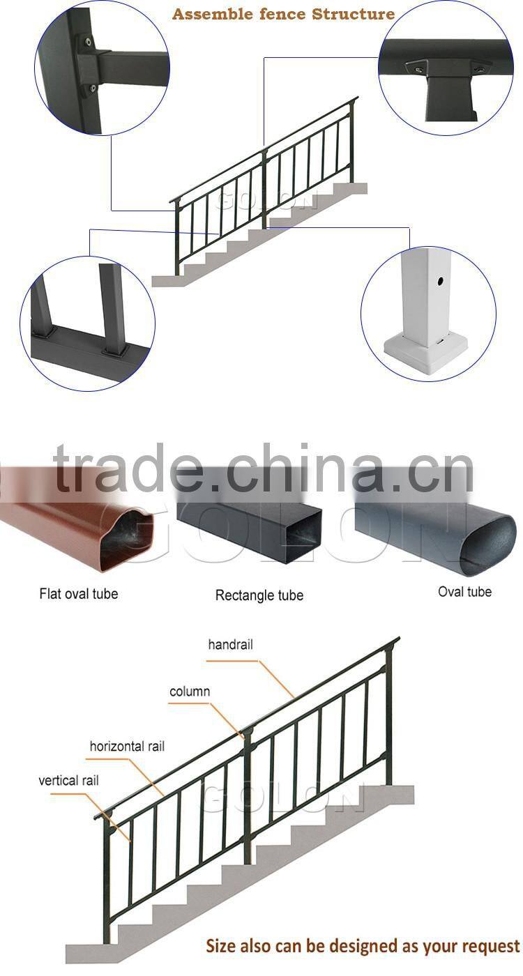 GOLON Top Quality Customized Outdoor Wrought Iron Stair Railing