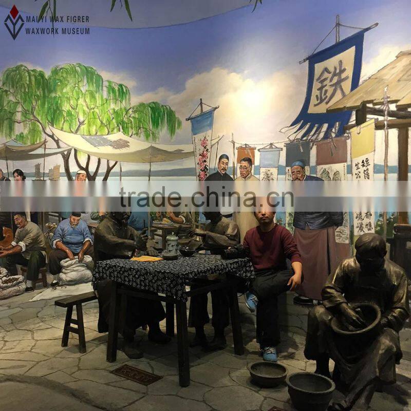 museum wax figure bronze human figure statues