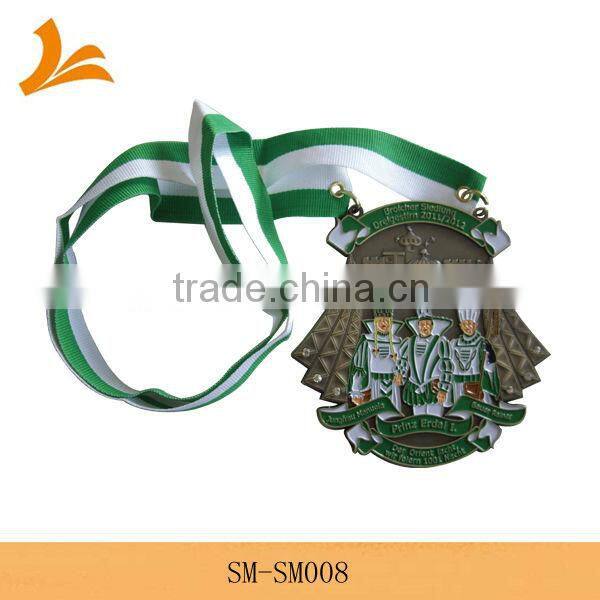 SM-SM005 round custom award pinting medallion with ribbon