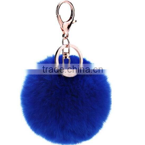 Fur accessory bag keychain with Rabbit hair ball