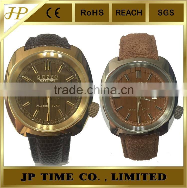 fancy big crown on 3.8 hour high quality swiss movt quartz watch stainless steel back