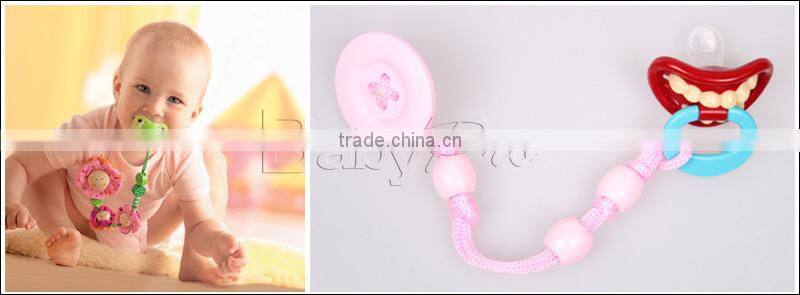2015 New DIY Baby Products High Quality Cute Silicone Pacifier Holder Ring