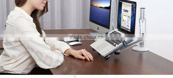 Gas spring portable 360 degree rotating recliner laptop stand