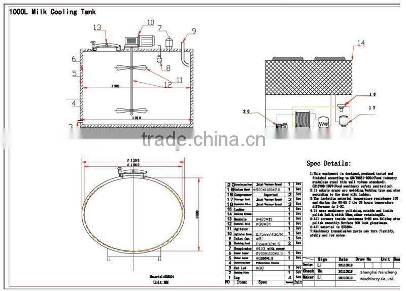 100% High Quality Instant milk cooler Refrigeration Equipment Unit