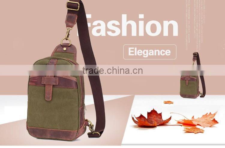 hot sales cheap canvas rucksack with leather rucksack