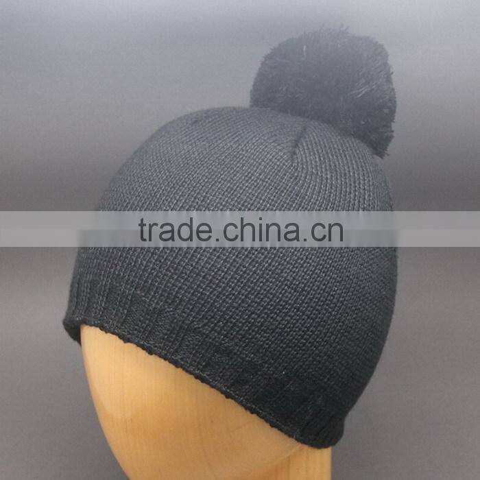2015 CUSTOM BRAND WOOL POMPOM BLANK LOGO LADIES WINTER HAT FOR LADIES FASHION HAT