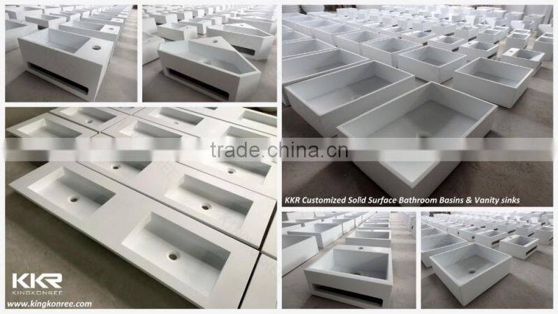 gel coat solid surface basin, artifical marble bath basin