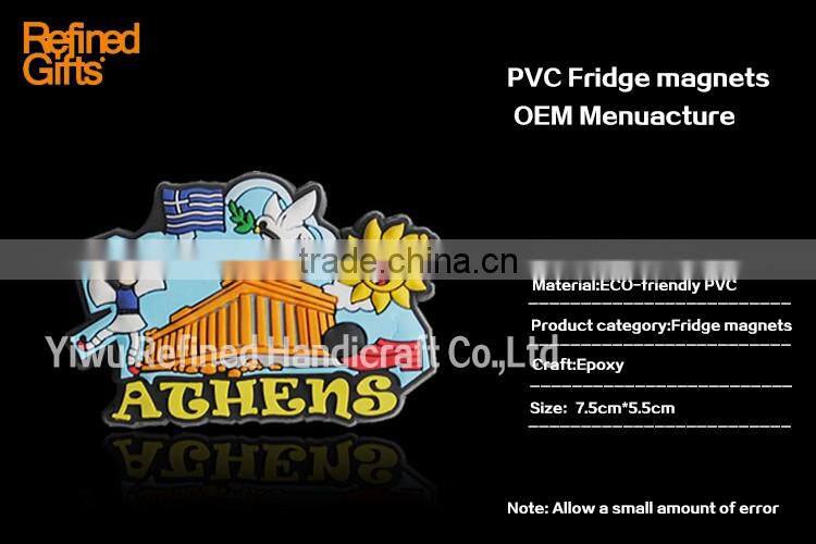 Crete Beach PVC Rubber Magnets Soft 3D Fridge Magnets OEM Menufacture ECO-friendly
