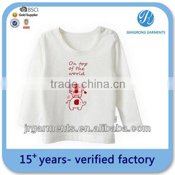 OEM service Silk/Cotton Embroidery Long Sleeve T shirts for Children