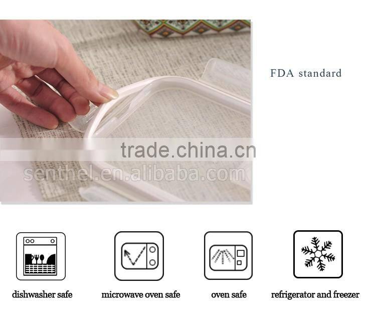 Ceramic food container,2 Compartments lunch food storage container,rectangle ceramic bento box