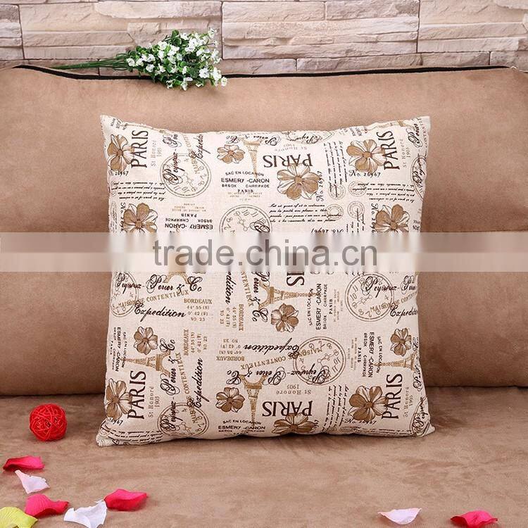 2015 Creative home cotton and linen pillowcases Paris Eiffel Tower cartoon cushion cover