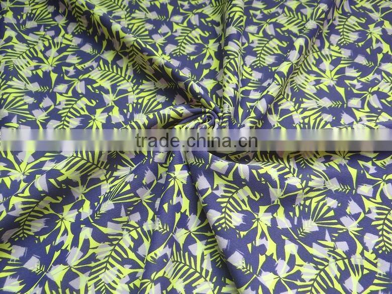 designer blue lycra beach wear print fabric