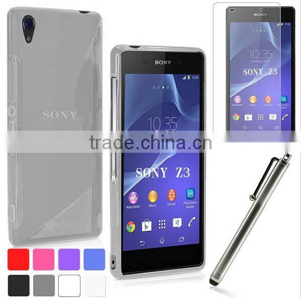 S Line Matte Soft TPU Case For LG Sony Xperia Z3/Z3 mini+Screen Film+Stylus Pen