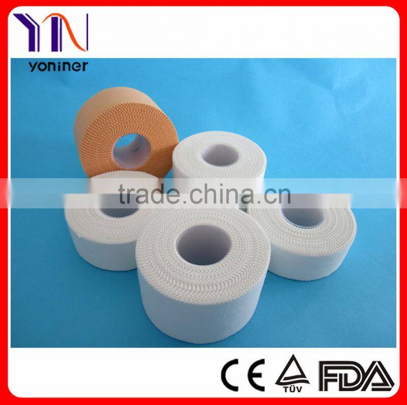 medical cotton sports tape/medical zinc oxide tape