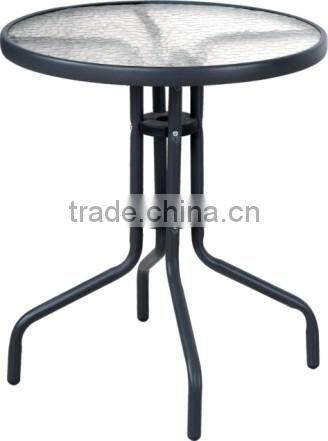 hot furniture glass table and wicker chair with steel frame set