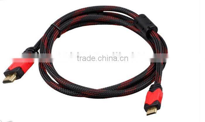 Goldden plated mini HDMI cable high speed braid jacket with ferrite cores