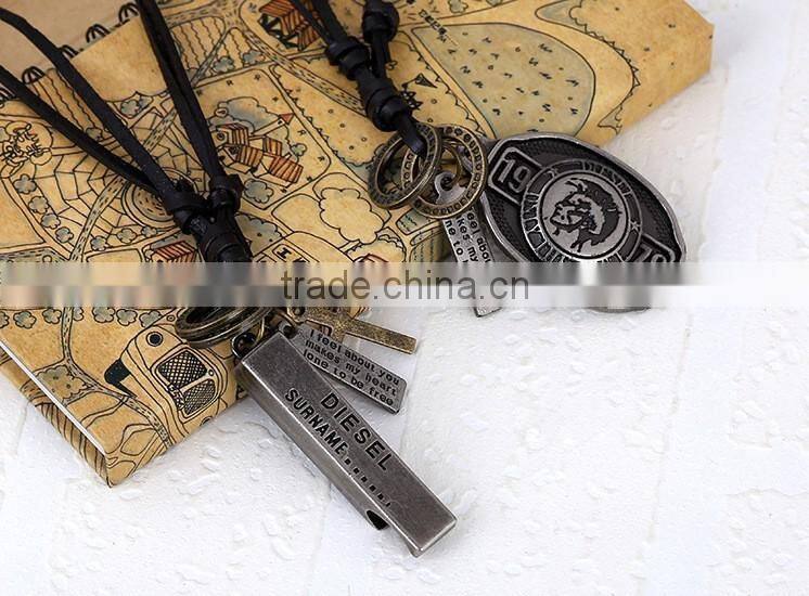 cross pendant leather choker collar necklace for women