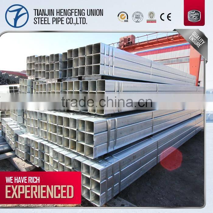 hot-dipped zinc coated galvanized square tube brackets/tubo galvanizado de acero