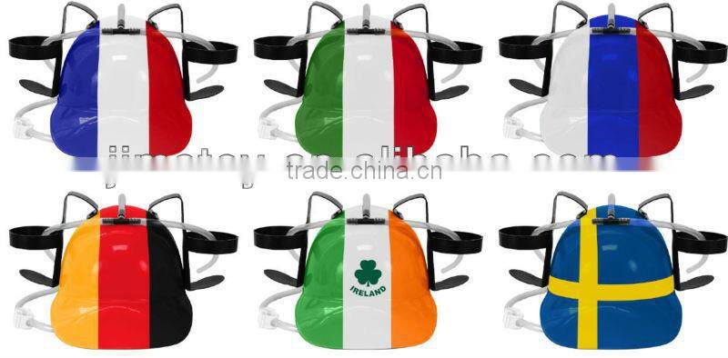 Promotional blue dringking hat beer cap drink cap with light