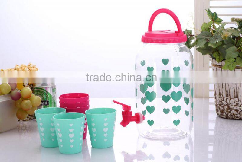 Colorful 1Gallon Plastic Beverage Dispenser