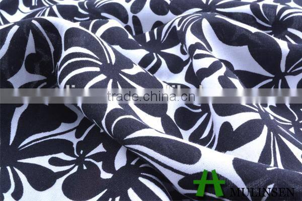 Shaoxing Hot sale design in textile city, printed viscose rayon fabric for skirt