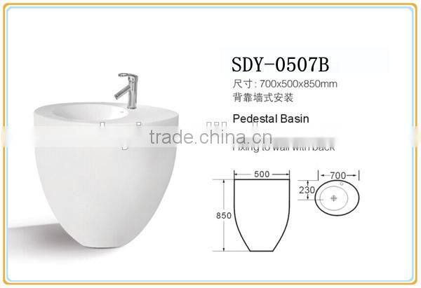 Hot sale ceramic big wash sink bathroom wash basin with stand