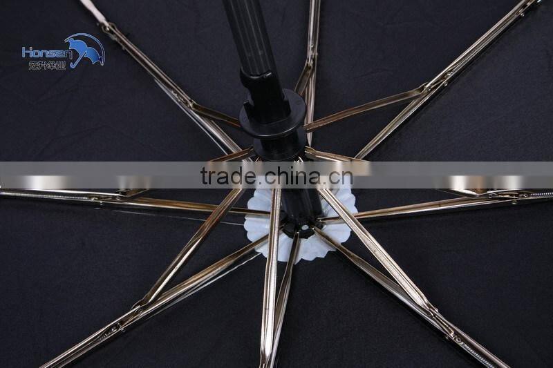 high quality 190T Nylon Fabric Material auto open and auto close umbrella folding umbrella sun protect umbrella