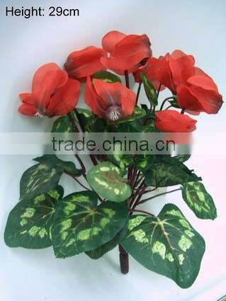 High Quality H29cm Red Fake Garden Flowers Artificial Cyclamen