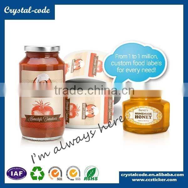 Hot sale freezer cold food packing label,self adhesive removable food packing label