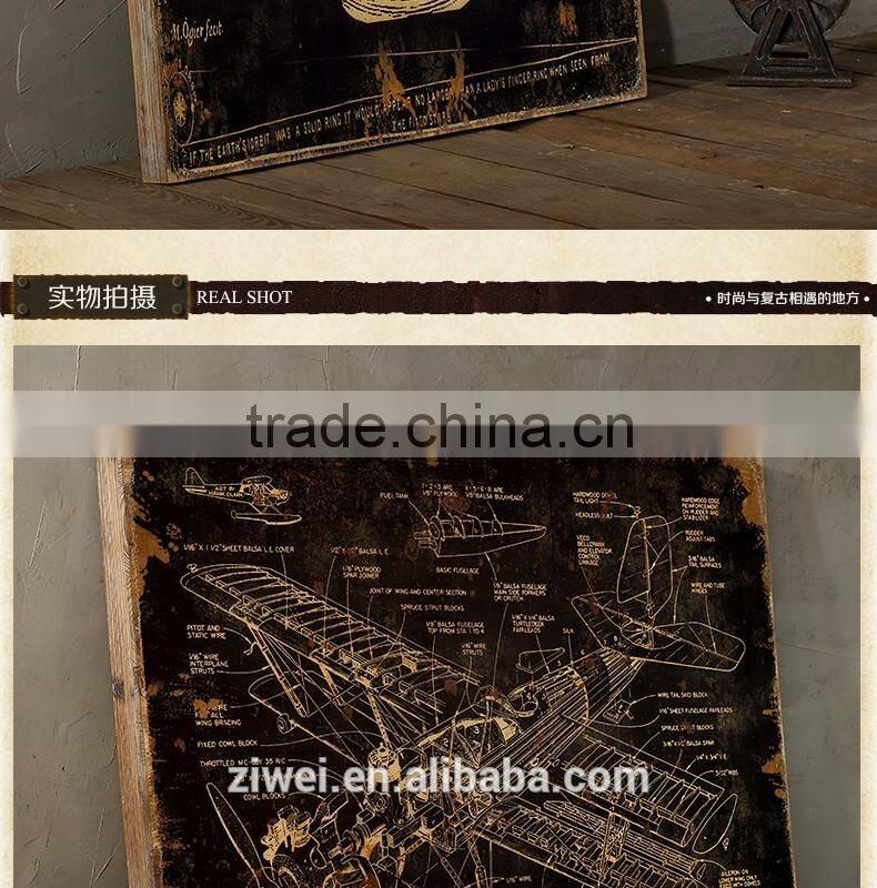 European American Country Style Colorful Vintage Wall Painting Decoration