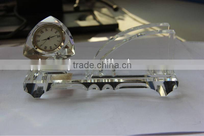new design Crystal Clock Office Stationery Wholesale for Business Desk Decorations CM-COS001