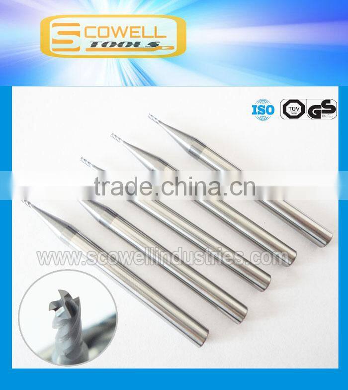 tungsten carbide CNC 4F End Mills Micro Grain Altin coated ,PCB Drill Bits