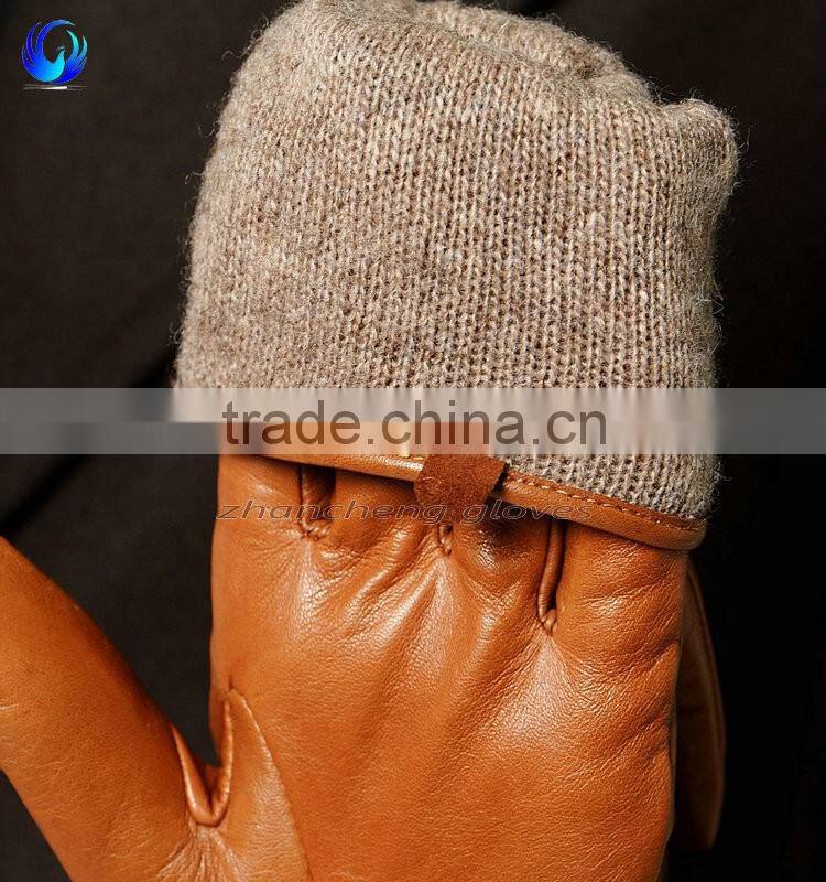 Fashion ladies goatskin tight leather gloves women