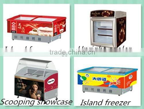 Single-temp curved glass door chest freezer sliding glass door freezer