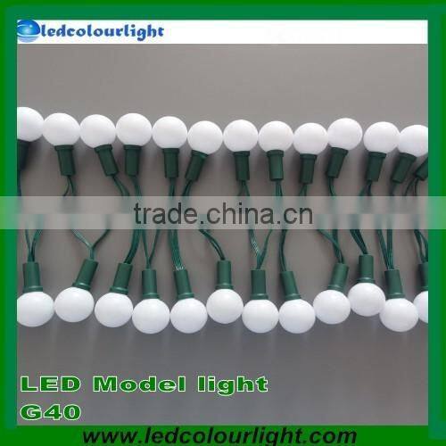 DC12V G40 0.6w RGB LED christmas string light factory price for festive decoration