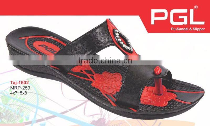 Lady Soft Wedge comfortable wholesale pu upper pu outsole