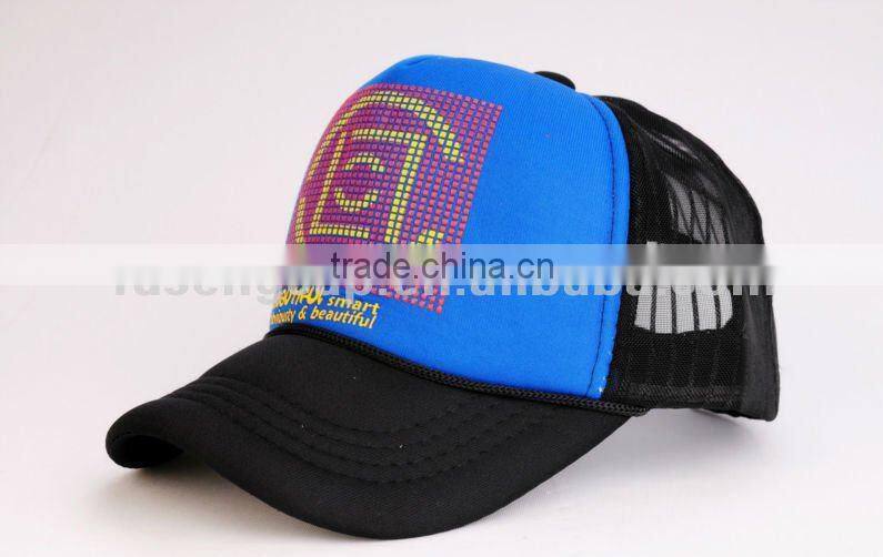 fashion design OEM printed logo sport cap cycling mesh hat trucker cap
