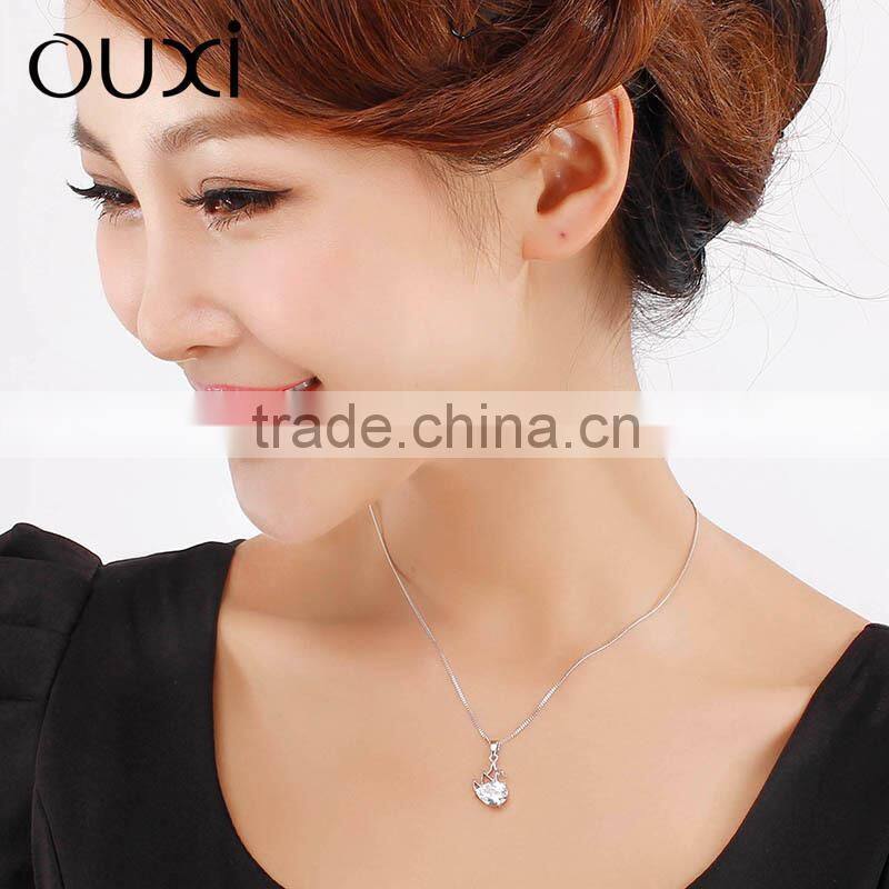 2014 beautiful accessories silver swan pendant Made With crystal Y30198 only the pendant