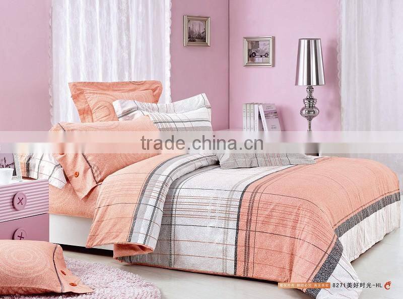 100% cotton luxury design purple and white Bedding set Duvet cover set Bed line