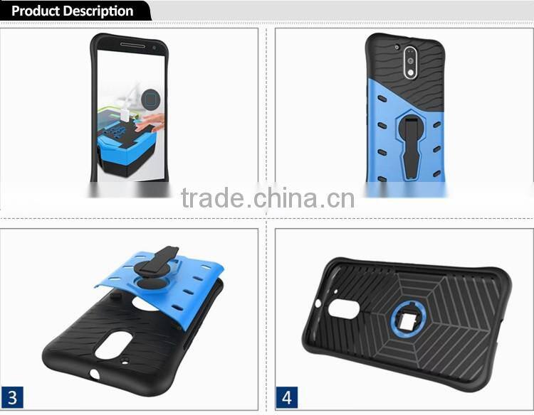 Wholesale Mobile Phone Accessories Back Cover For Motorola Moto G4 / G4 Plus TPU+PC Kickstand Hybrid Armor Case Paypal Accept