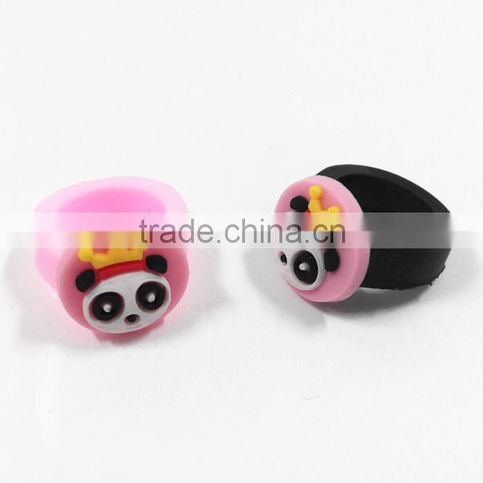 Wholesale personalized cartoon kids rings silicon rubber pvc souvenir finger ring