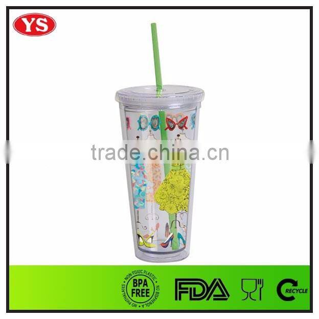 24oz bpa free plastic promotional coffee mugs with lids
