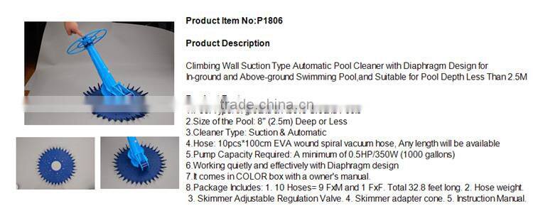 Super High Quality Vacuum Auto Pool Cleaner for Swimming Pool P1805A robot automatic vacuum cleaner for swimming pool