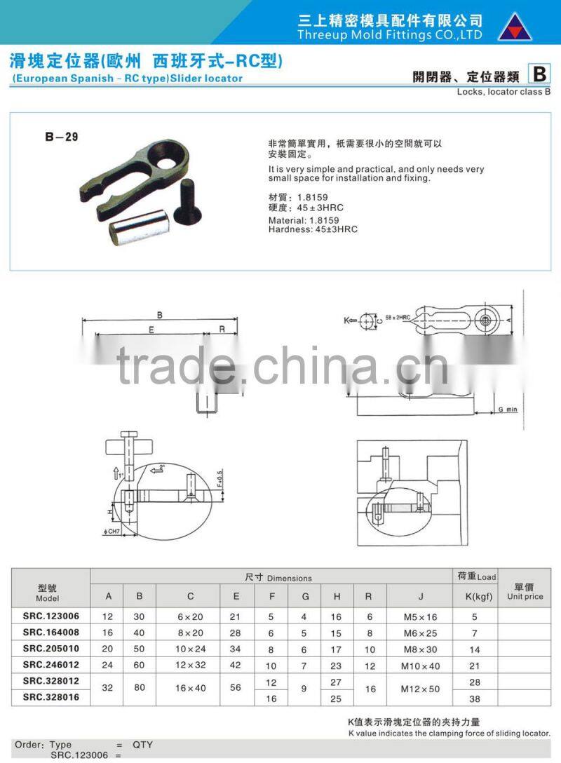 Cumsa Standard SRC Slide retainers