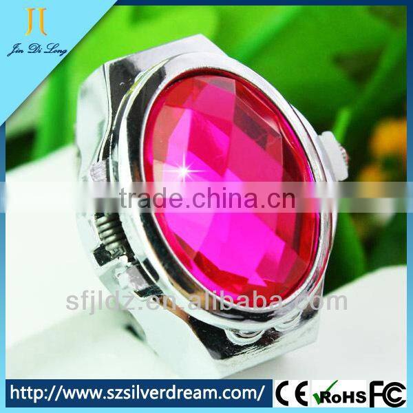 2014 Hot Sale Lady Oval Facet Rubby-like Changeable Band Watch